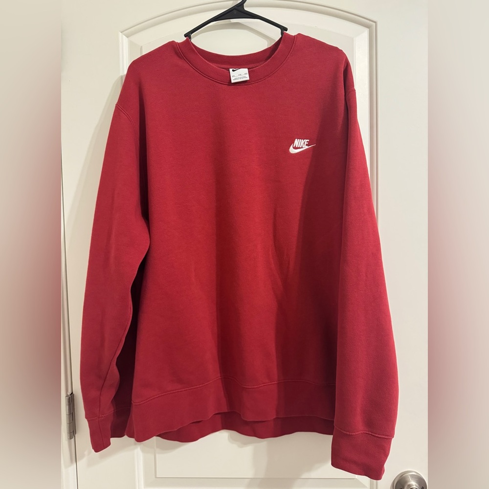 Nike Red Crewneck Sweatshirt with White Logo size XXL